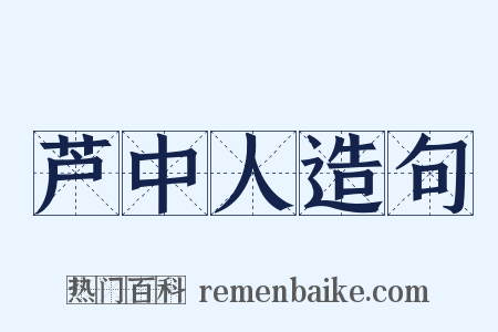 芦中人造句是什么意思的图片